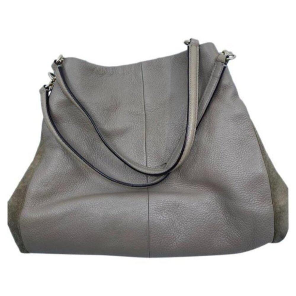 coach large eddie triple compartment tan leather s